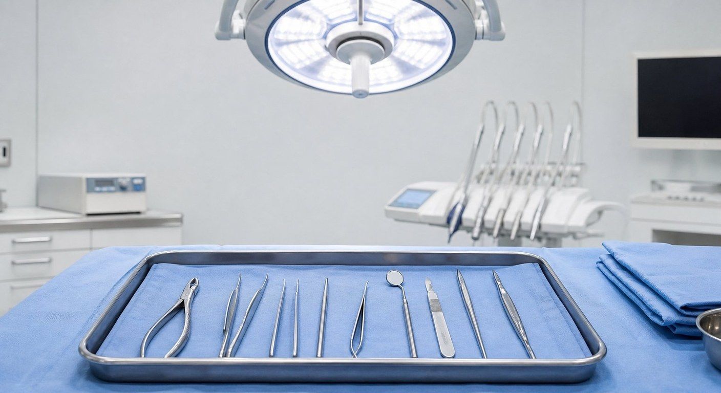 Dentiste réalisant une procédure chirurgicale minutieuse